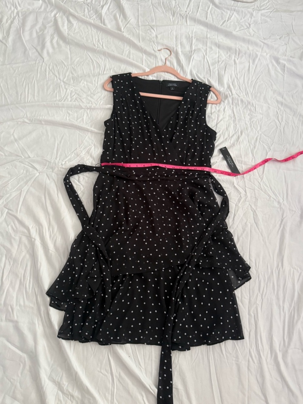 Tahari Black & White Polka Dot Dress Size 6 NWT
